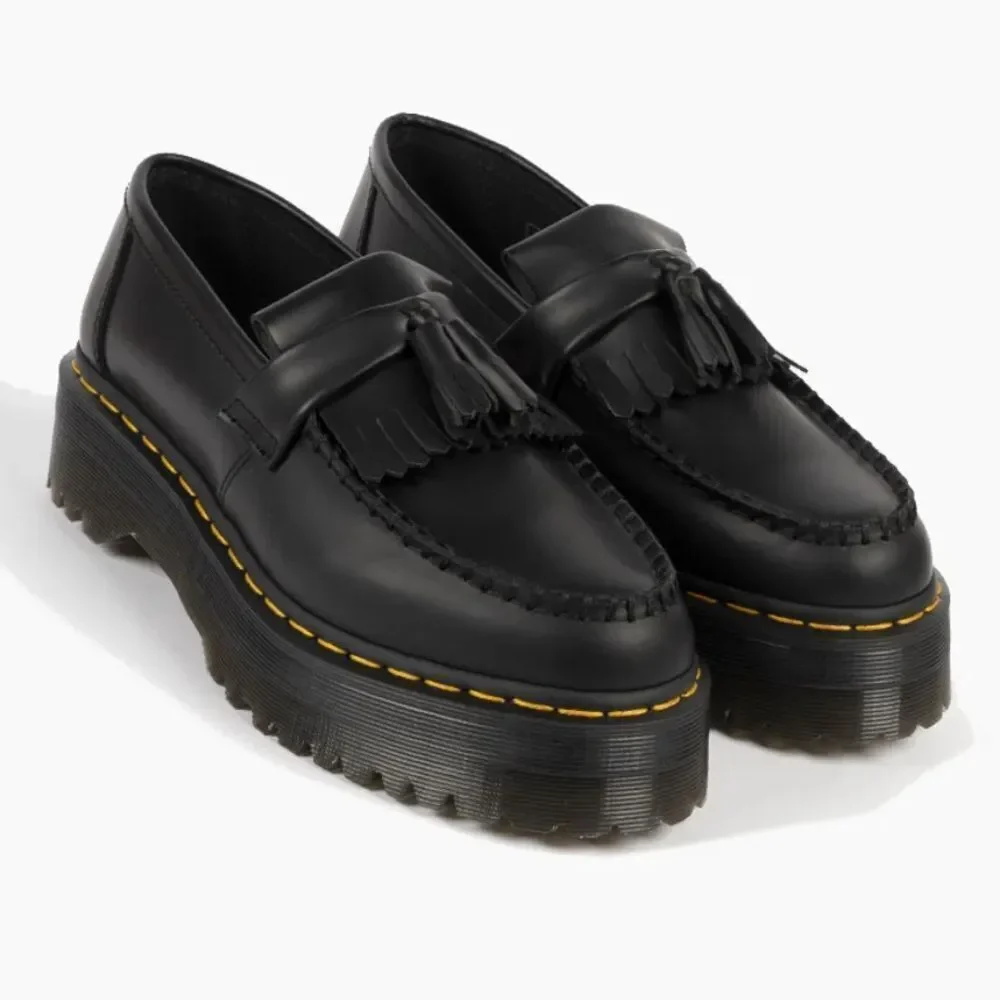 Dr. Martens Adrian Quad Black Smooth Tassel Slip-On Loafers
